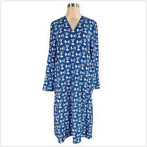One Fifty Third Sample Piece Blue Printed Flowy Shift Tunic Dress NEW NWOT 2